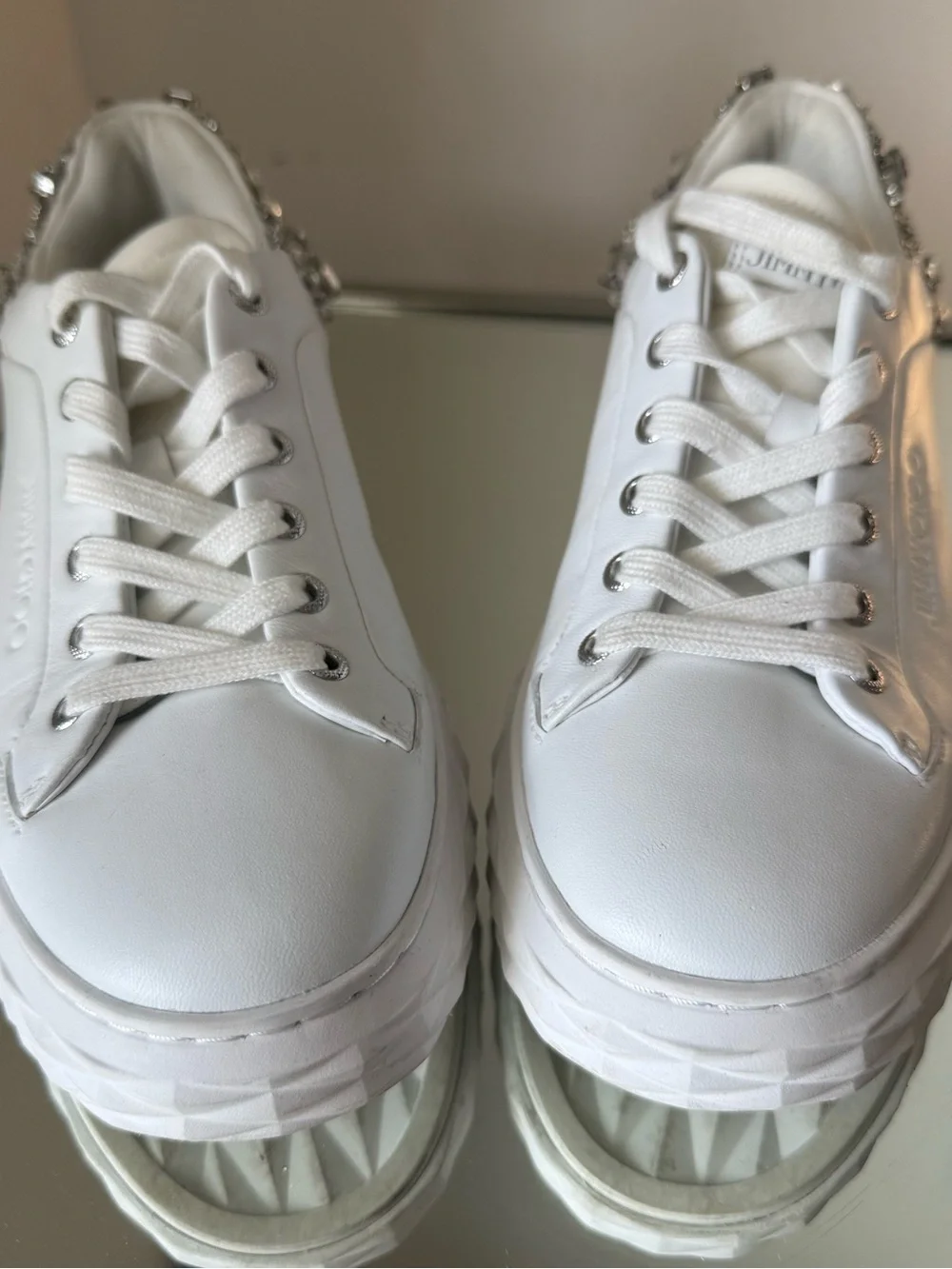 JIMMY CHOO Diamond Maxi Crystal-Embellished Sneakers $1,595 37